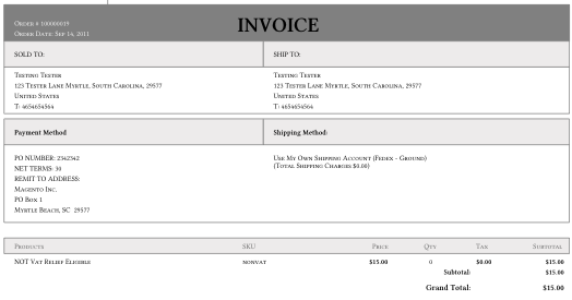 Unpaid Invoice With Remit To Address